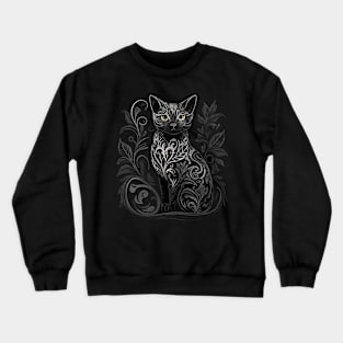 Retro Gothic Style Cat Gifts Vintage Cat Crewneck Sweatshirt